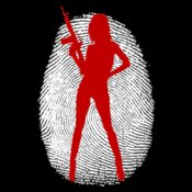 Logo White Fingerprint Red Girl