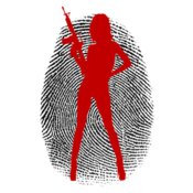 Logo Black Fingerprint Red Girl